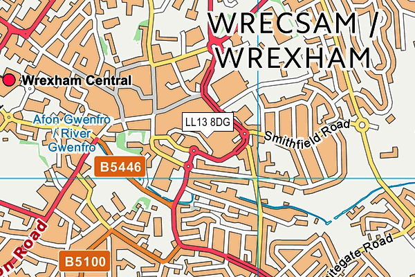 LL13 8DG map - OS VectorMap District (Ordnance Survey) LL13 8DG map - OS VectorMap District (Ordnance Survey)
