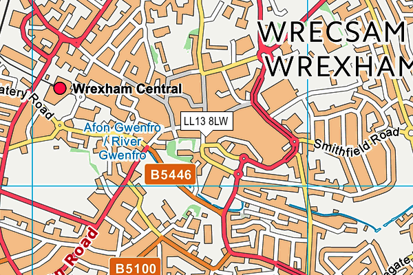 LL13 8LW map - OS VectorMap District (Ordnance Survey) LL13 8LW map - OS VectorMap District (Ordnance Survey)