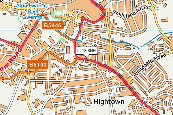 LL13 8NH map - OS VectorMap District (Ordnance Survey)