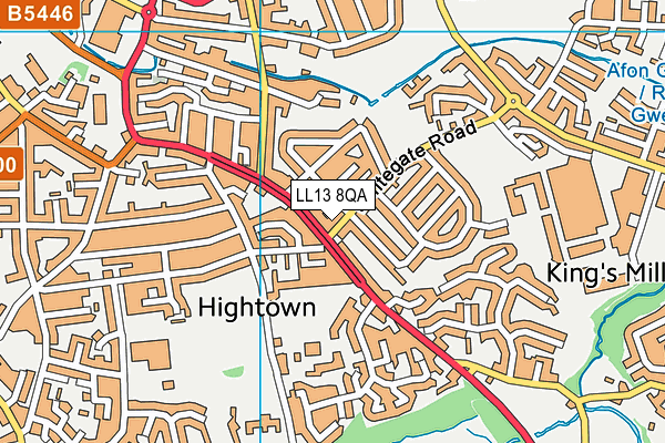 LL13 8QA map - OS VectorMap District (Ordnance Survey) LL13 8QA map - OS VectorMap District (Ordnance Survey)