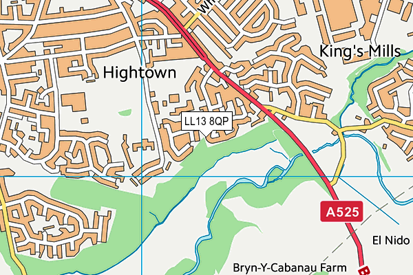 LL13 8QP map - OS VectorMap District (Ordnance Survey) LL13 8QP map - OS VectorMap District (Ordnance Survey)