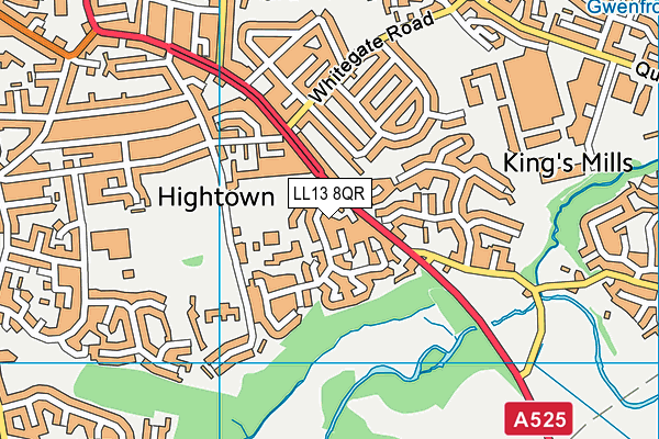 LL13 8QR map - OS VectorMap District (Ordnance Survey)