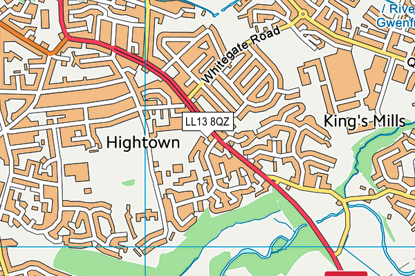LL13 8QZ map - OS VectorMap District (Ordnance Survey) LL13 8QZ map - OS VectorMap District (Ordnance Survey)