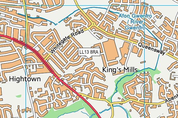 LL13 8RA map - OS VectorMap District (Ordnance Survey) LL13 8RA map - OS VectorMap District (Ordnance Survey)