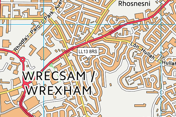 LL13 8RS map - OS VectorMap District (Ordnance Survey) LL13 8RS map - OS VectorMap District (Ordnance Survey)