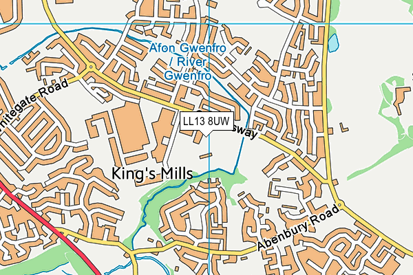 LL13 8UW map - OS VectorMap District (Ordnance Survey) LL13 8UW map - OS VectorMap District (Ordnance Survey)