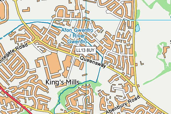 LL13 8UY map - OS VectorMap District (Ordnance Survey) LL13 8UY map - OS VectorMap District (Ordnance Survey)