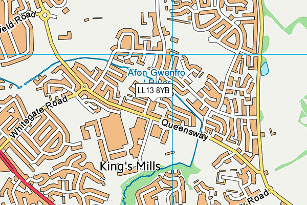 LL13 8YB map - OS VectorMap District (Ordnance Survey) LL13 8YB map - OS VectorMap District (Ordnance Survey)