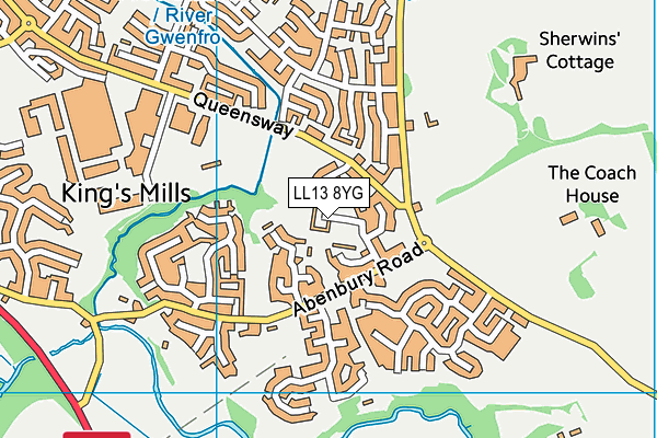 LL13 8YG map - OS VectorMap District (Ordnance Survey) LL13 8YG map - OS VectorMap District (Ordnance Survey)