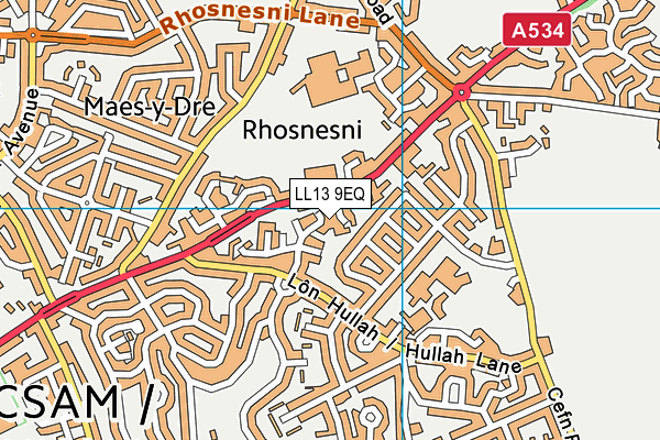 LL13 9EQ map - OS VectorMap District (Ordnance Survey)