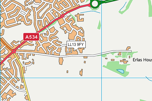 LL13 9FY map - OS VectorMap District (Ordnance Survey) LL13 9FY map - OS VectorMap District (Ordnance Survey)