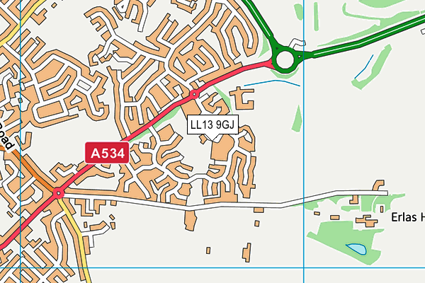 LL13 9GJ map - OS VectorMap District (Ordnance Survey) LL13 9GJ map - OS VectorMap District (Ordnance Survey)