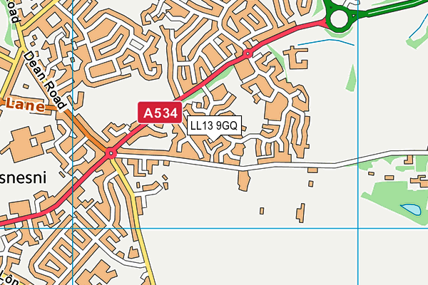 LL13 9GQ map - OS VectorMap District (Ordnance Survey) LL13 9GQ map - OS VectorMap District (Ordnance Survey)