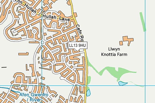 LL13 9HU map - OS VectorMap District (Ordnance Survey) LL13 9HU map - OS VectorMap District (Ordnance Survey)