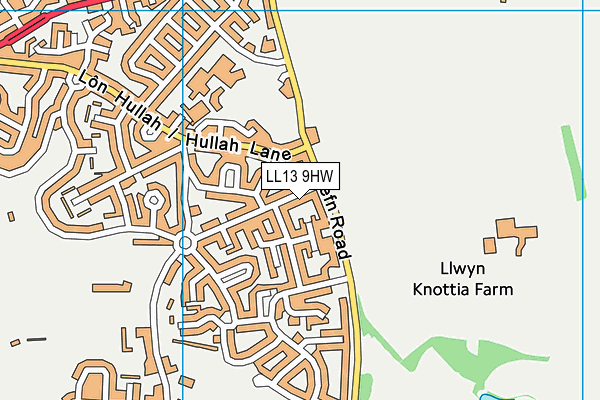 LL13 9HW map - OS VectorMap District (Ordnance Survey) LL13 9HW map - OS VectorMap District (Ordnance Survey)