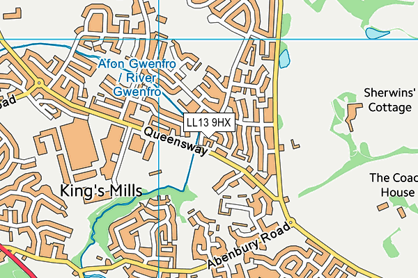 LL13 9HX map - OS VectorMap District (Ordnance Survey) LL13 9HX map - OS VectorMap District (Ordnance Survey)