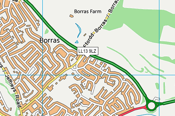 LL13 9LZ map - OS VectorMap District (Ordnance Survey)
