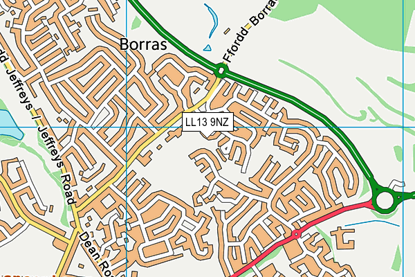 LL13 9NZ map - OS VectorMap District (Ordnance Survey) LL13 9NZ map - OS VectorMap District (Ordnance Survey)