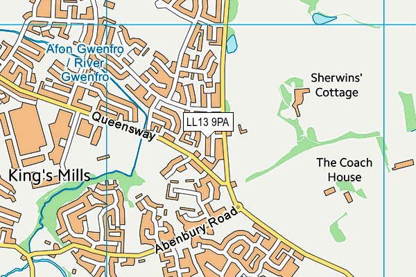 LL13 9PA map - OS VectorMap District (Ordnance Survey) LL13 9PA map - OS VectorMap District (Ordnance Survey)