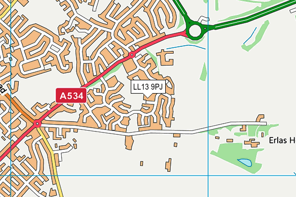 LL13 9PJ map - OS VectorMap District (Ordnance Survey) LL13 9PJ map - OS VectorMap District (Ordnance Survey)