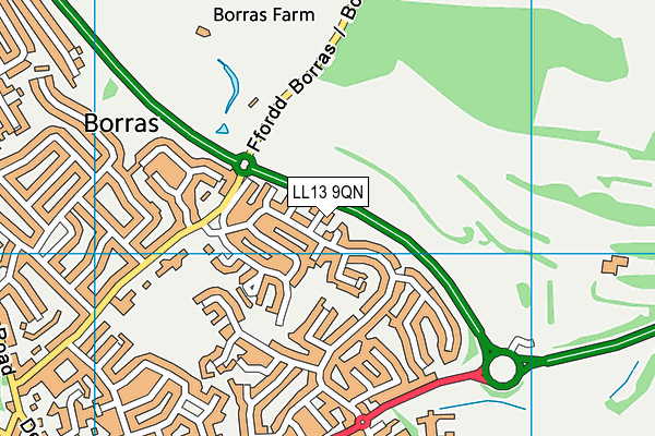 LL13 9QN map - OS VectorMap District (Ordnance Survey) LL13 9QN map - OS VectorMap District (Ordnance Survey)