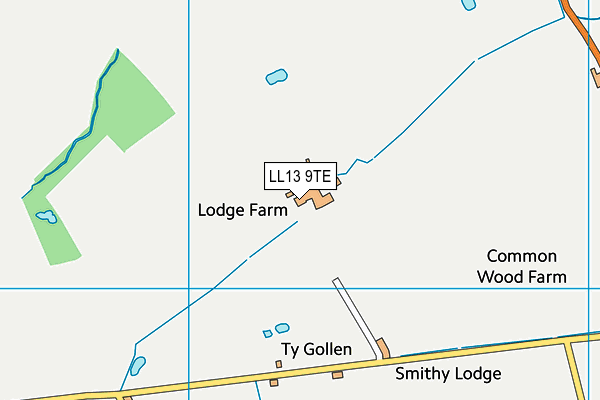 LL13 9TE map - OS VectorMap District (Ordnance Survey) LL13 9TE map - OS VectorMap District (Ordnance Survey)
