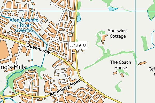 LL13 9TU map - OS VectorMap District (Ordnance Survey) LL13 9TU map - OS VectorMap District (Ordnance Survey)