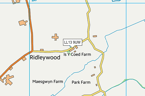 LL13 9UW map - OS VectorMap District (Ordnance Survey)
