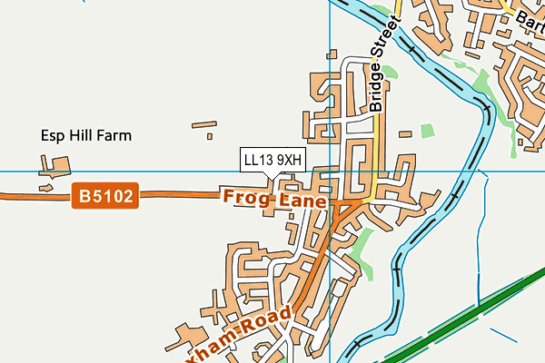 LL13 9XH map - OS VectorMap District (Ordnance Survey) LL13 9XH map - OS VectorMap District (Ordnance Survey)