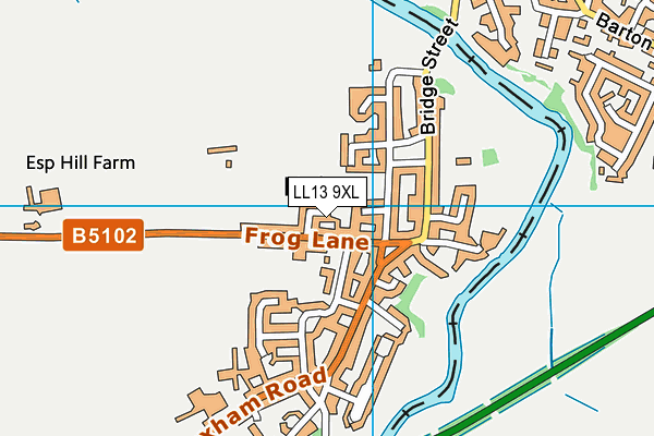 LL13 9XL map - OS VectorMap District (Ordnance Survey) LL13 9XL map - OS VectorMap District (Ordnance Survey)