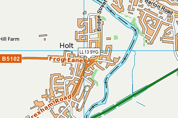 LL13 9YG map - OS VectorMap District (Ordnance Survey)
