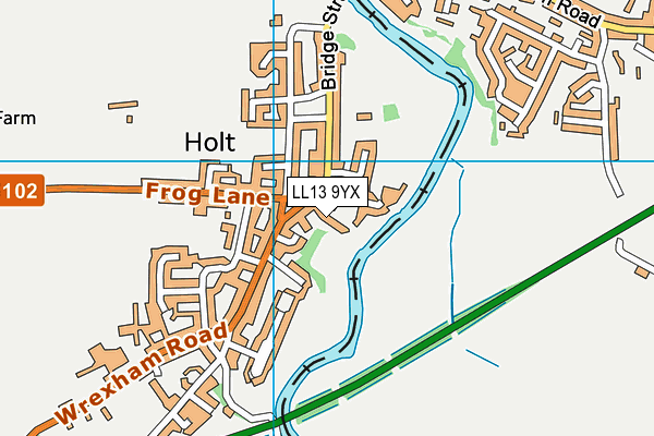 LL13 9YX map - OS VectorMap District (Ordnance Survey)