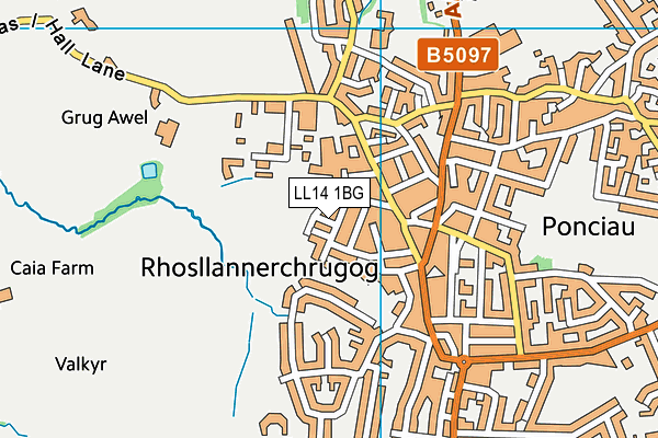 LL14 1BG map - OS VectorMap District (Ordnance Survey)