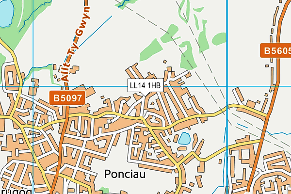 LL14 1HB map - OS VectorMap District (Ordnance Survey) LL14 1HB map - OS VectorMap District (Ordnance Survey)