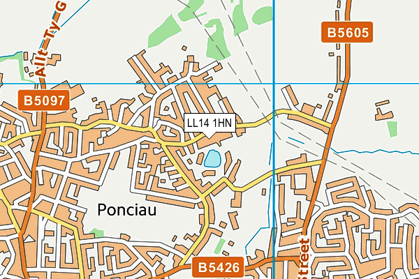 LL14 1HN map - OS VectorMap District (Ordnance Survey) LL14 1HN map - OS VectorMap District (Ordnance Survey)