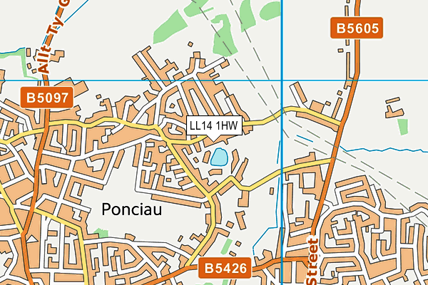 LL14 1HW map - OS VectorMap District (Ordnance Survey) LL14 1HW map - OS VectorMap District (Ordnance Survey)