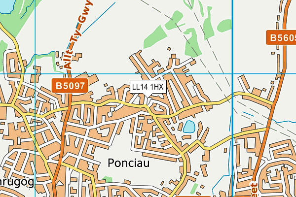 LL14 1HX map - OS VectorMap District (Ordnance Survey) LL14 1HX map - OS VectorMap District (Ordnance Survey)