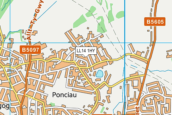 LL14 1HY map - OS VectorMap District (Ordnance Survey) LL14 1HY map - OS VectorMap District (Ordnance Survey)