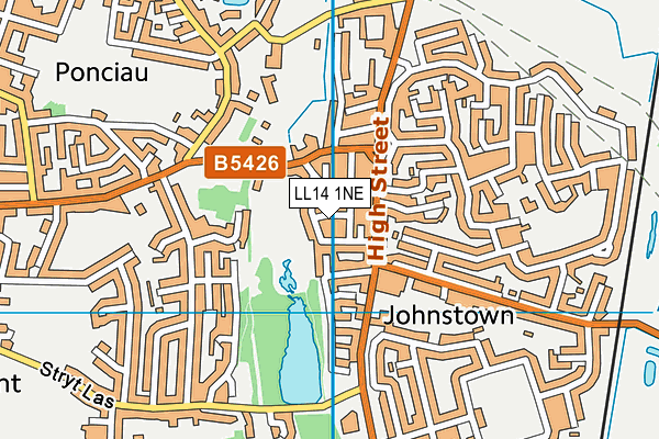 LL14 1NE map - OS VectorMap District (Ordnance Survey) LL14 1NE map - OS VectorMap District (Ordnance Survey)