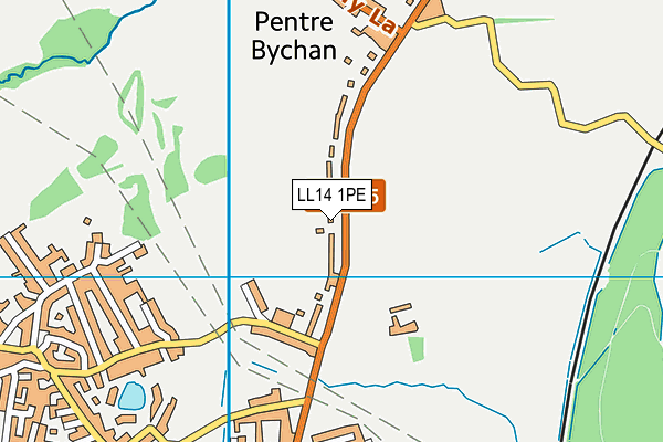 LL14 1PE map - OS VectorMap District (Ordnance Survey) LL14 1PE map - OS VectorMap District (Ordnance Survey)