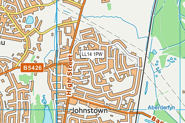 LL14 1PW map - OS VectorMap District (Ordnance Survey) LL14 1PW map - OS VectorMap District (Ordnance Survey)