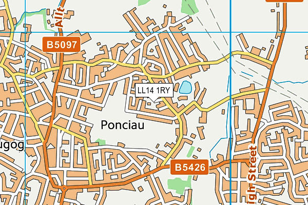 LL14 1RY map - OS VectorMap District (Ordnance Survey) LL14 1RY map - OS VectorMap District (Ordnance Survey)