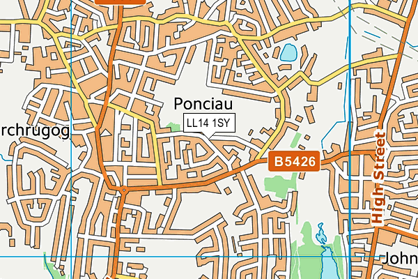 LL14 1SY map - OS VectorMap District (Ordnance Survey) LL14 1SY map - OS VectorMap District (Ordnance Survey)