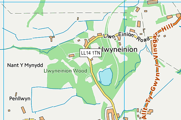 LL14 1TN map - OS VectorMap District (Ordnance Survey) LL14 1TN map - OS VectorMap District (Ordnance Survey)