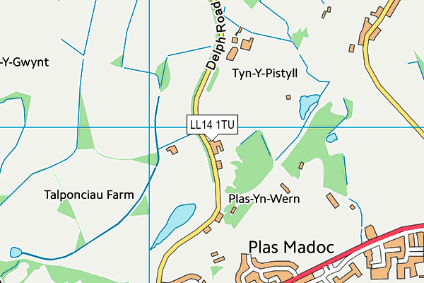 LL14 1TU map - OS VectorMap District (Ordnance Survey) LL14 1TU map - OS VectorMap District (Ordnance Survey)