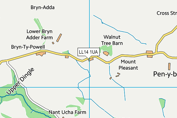 LL14 1UA map - OS VectorMap District (Ordnance Survey) LL14 1UA map - OS VectorMap District (Ordnance Survey)