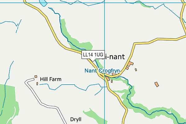 LL14 1UG map - OS VectorMap District (Ordnance Survey) LL14 1UG map - OS VectorMap District (Ordnance Survey)