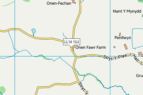 LL14 1UJ map - OS VectorMap District (Ordnance Survey) LL14 1UJ map - OS VectorMap District (Ordnance Survey)