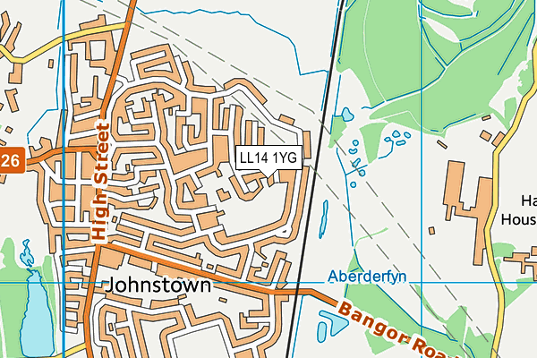LL14 1YG map - OS VectorMap District (Ordnance Survey) LL14 1YG map - OS VectorMap District (Ordnance Survey)