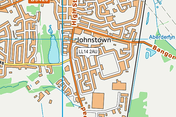 LL14 2AU map - OS VectorMap District (Ordnance Survey) LL14 2AU map - OS VectorMap District (Ordnance Survey)